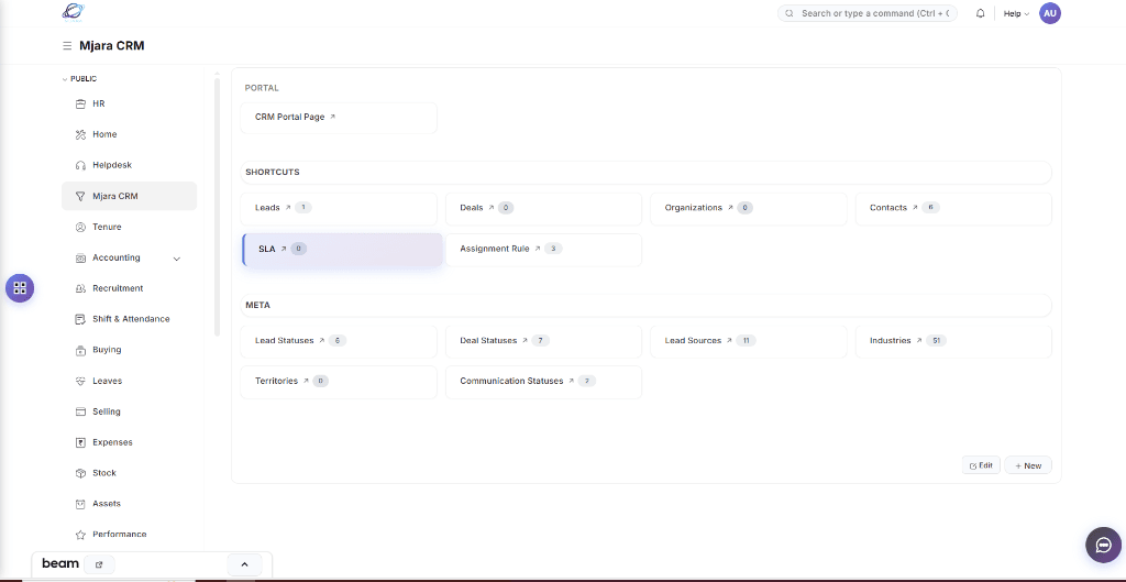 Sales and CRM Dashboard