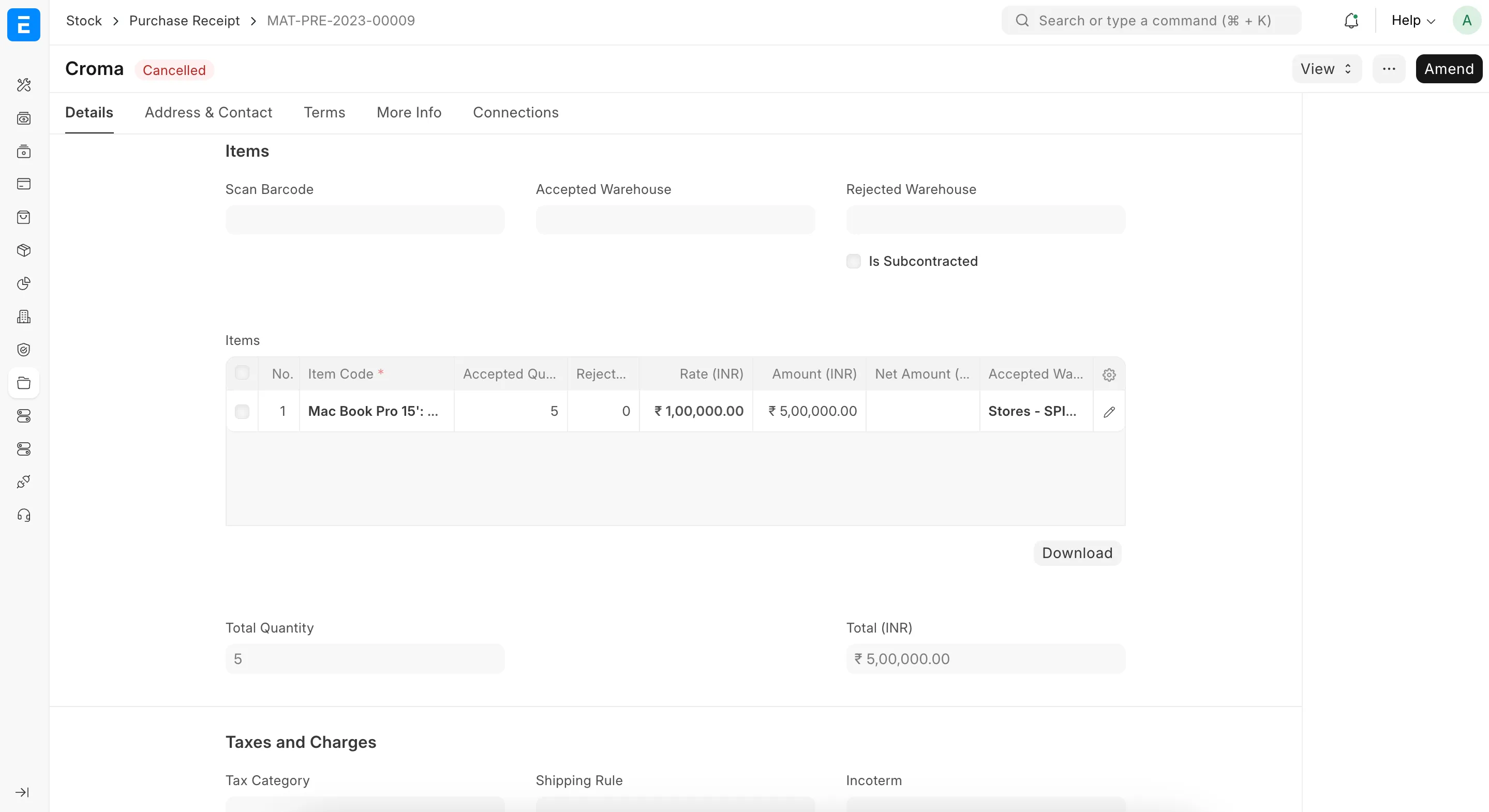Screenshot of features.depreciation.title