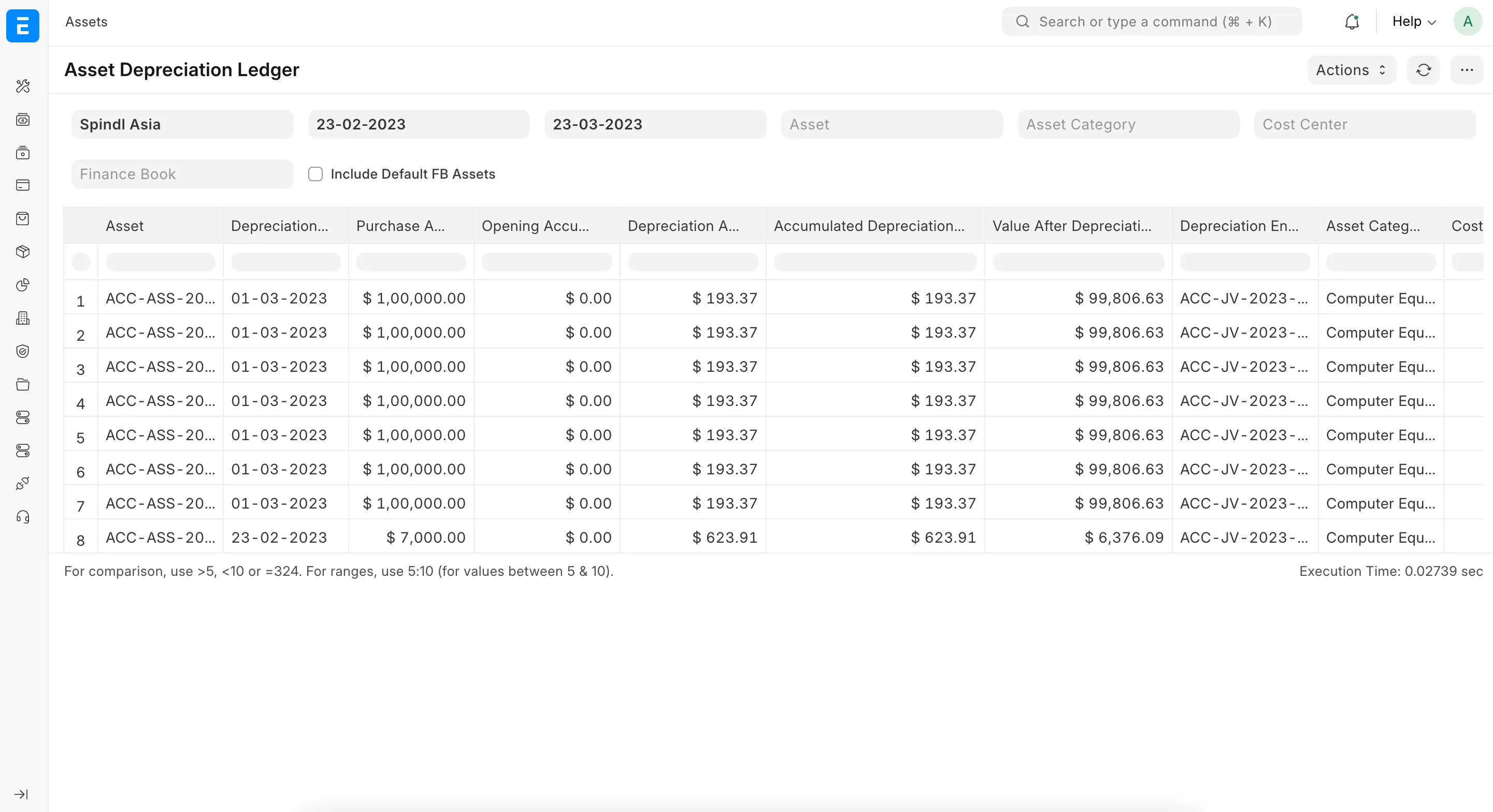 Screenshot of features.assetReports.title